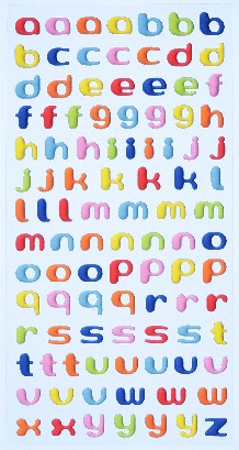 Softy Stickers Buchstaben, klein und bunt